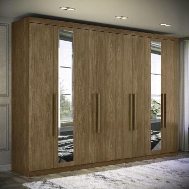 Imagem de Guarda Roupa Casal Grande Master New 8 Portas 4 Gavetas c/ Espelho Santos Andira