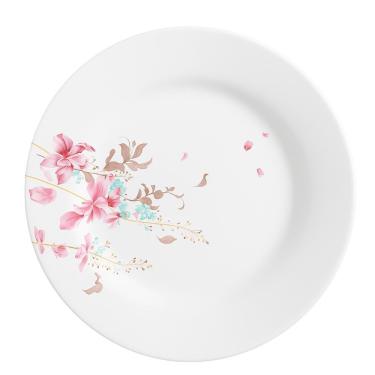 Imagem de Prato De Sobremesa De Vidro Branco Flowers Bord Em Casa Tem 20cm