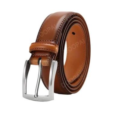 Imagem de Cinto De Couro Masculino Com Fivela Grande De Alta Qualidade E Fecho A