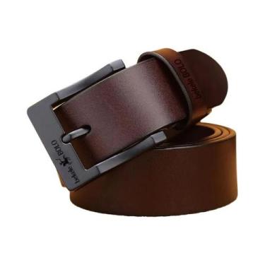 Imagem de Cinto Masculino De Couro Genuíno Com Fivela De Liga Metálica, Cinto De