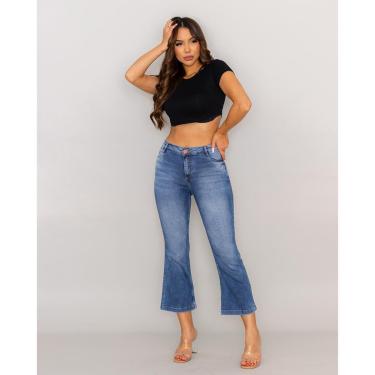 Imagem de CALÇA JEANS FEMININA CROPPED FLARE 18001-Feminino