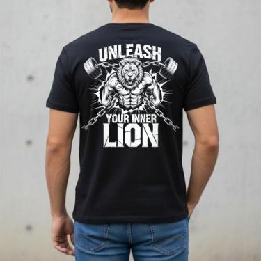 Imagem de Camisa Masculina Preta Fitness Treino Camiseta Academia Confortável Pr