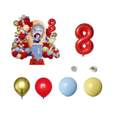 Imagem de Balões De Folha Princesa Branca De Neve Para Meninas, Conjunto De Núme