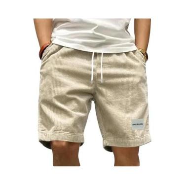 Imagem de Bermudas Cargo Masculinas Vintage De Veludo Cotelê, Tendência De Verão
