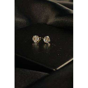 Imagem de Brinco Pequeno Ponto de Luz Banhado em Ouro 18k