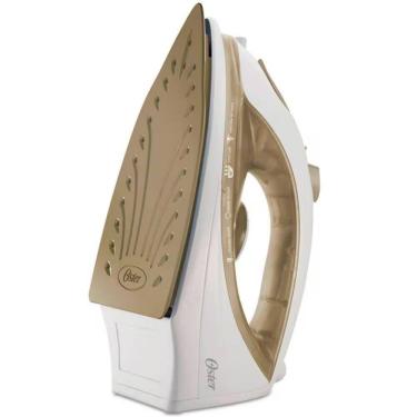 Imagem de Ferro de Passar a Vapor Base Antiaderente com Spray Oster 5907 – Dourado/Branco - 110V