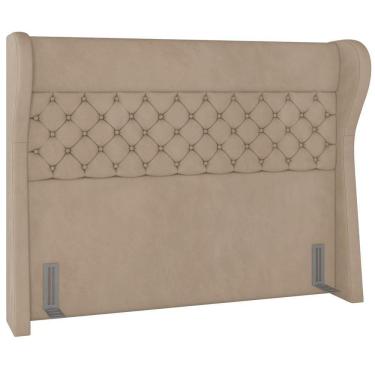 Imagem de Cabeceira Cama Box Casal Queen 160cm P05 Madrid Veludo Bege