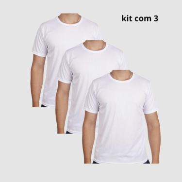 Imagem de Kit 3 Camisetas Unisex Dry Fit Corrida Leve - Elisa Lucas, Branco, P
