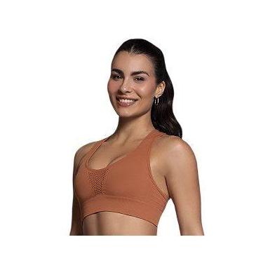 Imagem de Top Selene Nadador Sem Costura, Ls caramelo, M