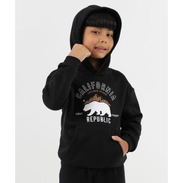 Imagem de Blusão Infantil Moletom Estampa Bordada Marisa Tam 4 a 10 Preto, 8, Pr