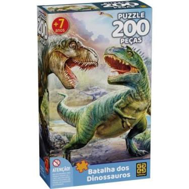 Imagem de Quebra-Cabeça Cartonado Batalha Dos Dinossauros c/200 peças - Grow