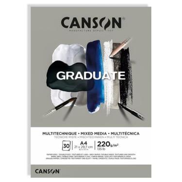 Imagem de Bloco Canson Graduate Multi Tecnica 220g 30 Folhas Cinza