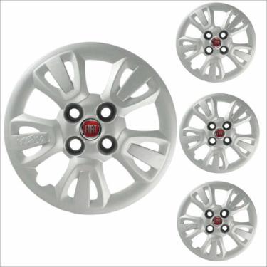 Imagem de Jogo Calota Aro 14 Uno Way 2011 2012 Fiat + Emblema Resinado - Grid