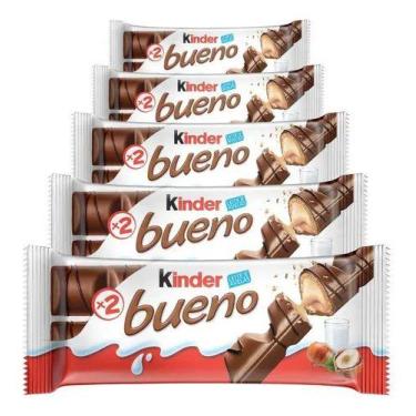 Imagem de Kit 5 Chocolate Ferrero Kinder Bueno Ao Leite e Avelãs