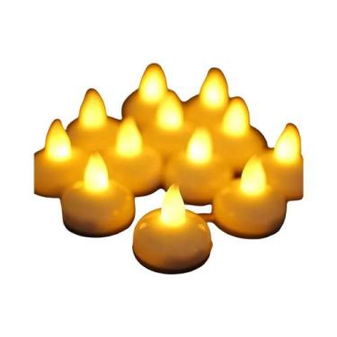 Imagem de Velas LED À Prova d'Água Com Efeito De Chama, 12 Peças, Operadas Por B