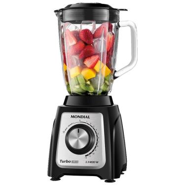 Imagem de Liquidificador Mondial L-1400GI | Turbo Glass, 1400W, Jarra de Vidro, Preto/Inox