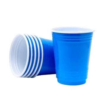 Imagem de Copo Descartável Americano Bio Azul 400ml Pacote c/25un Trik Trik