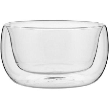 Imagem de Saladeira 7X13X13Cm 450Ml Borosilicato Transp Parede Dupla - NH