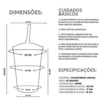 Imagem de 5 Copos Twister Com Tampa e Canudo Cristal Colorido 400ml - M&Ca Plást