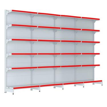 Imagem de Gondola Parede 202 Fit Farmacia Ate 4 Metros Branco Pe Vermelho - Amap