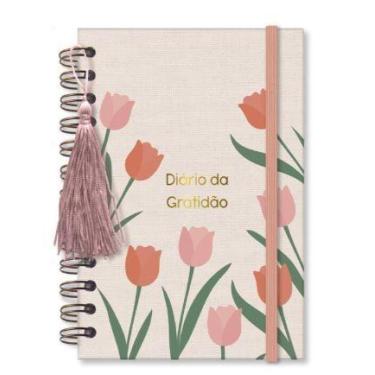 Imagem de Diario da gratidao tulipas 11,817,5cm 80 folhas capa dura fina ideia