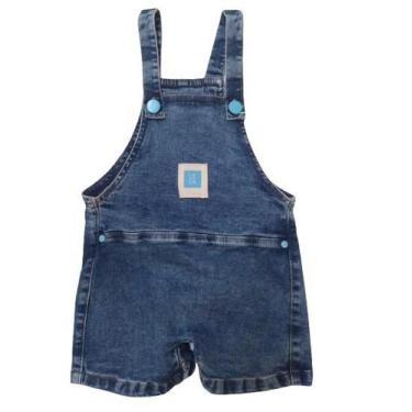 Imagem de Macacão / Jardineira Jeans Bebê Menino Luxo Lessa Kids 8825, Marinho, 