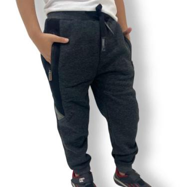 Imagem de Calça Moletom infantil Menino Flanelada De Frio Gangster, Cinza, 04