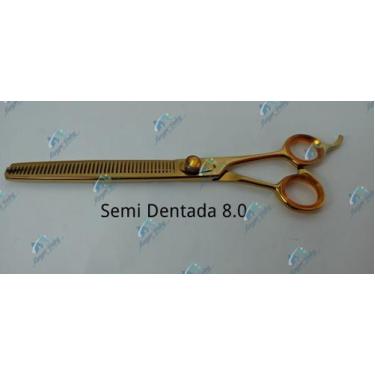 Imagem de Tesoura semi dentada 8.0 polegadas dourada - MARYAM TRADING