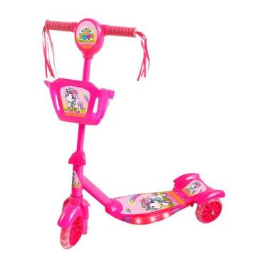 Imagem de Patinete Infantil 3 Rodas com Luzes Led e Cesta Emite Som - alitoys, R