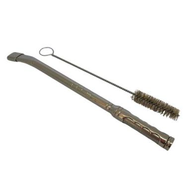 Imagem de Bomba de tereré 21cm rica de tela inox + escova higienização - Ppc Sto