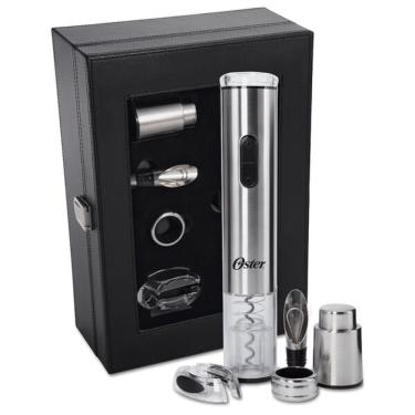 Imagem de Kit Abridor de Vinho 8055 Inspire Elétrico com 6 Peças em Aço Inoxidável Prata Oster
