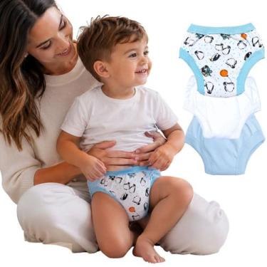 Imagem de Desfralde Bebê Kit 3 Cuecas Reutilizáveis Absorvente Pinguim - G - Min