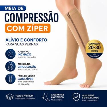 Imagem de PAR de Meia COMPRESSÃO Alivio Dores e Pernas Inchadas Tratamento Variz