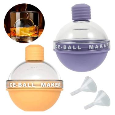 Imagem de Forma De Gelo Esfera Redonda 100ml Molde Bola com Tampa E Funil - Cent