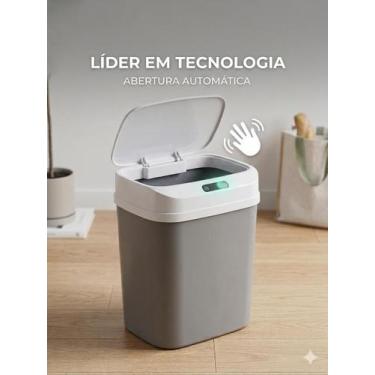Imagem de Lixeira Automática Inteligente 12L Cozinha Escritório C/Sensor - Morei