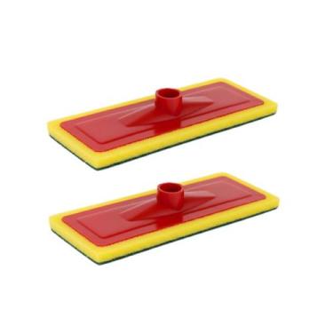 Imagem de Kit 2 Rodo Esponja Espuma Lava Piso e Azulejo Esfregão Mop Abrasivo Li