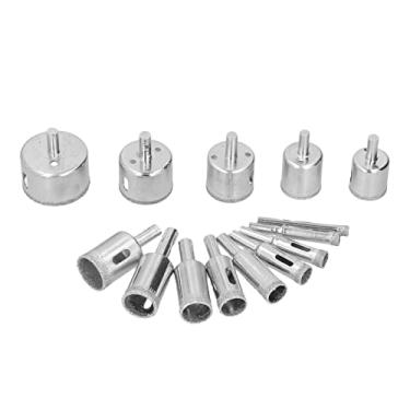 Imagem de Conjuntos de serras de furos diamantados, 15 unidades Conjunto de brocas de diamante Super resistente ao desgaste e baixa taxa de desgaste para porcelana