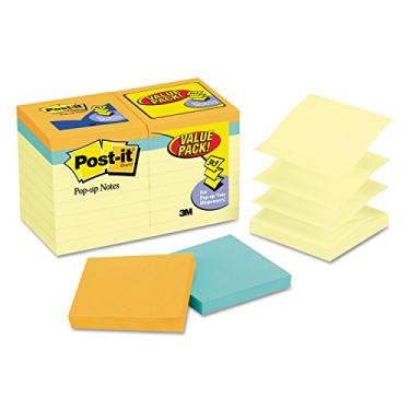 Imagem de 3M Post-It R330144B Pacote Econômico De Notas Pop-Up Originais 3 X 3. Canário/Cidade Do Cabo 100 Folhas 18/Pacote Amarelo