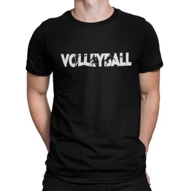 Imagem de Camiseta Camisa Volleyball Esportes Masculina Preto Tamanho:M
