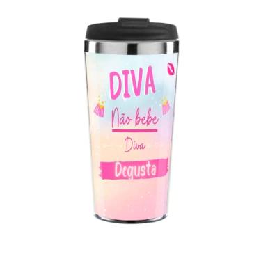 Imagem de Copo Térmico Cerveja Diva Não bebe Degusta brilho