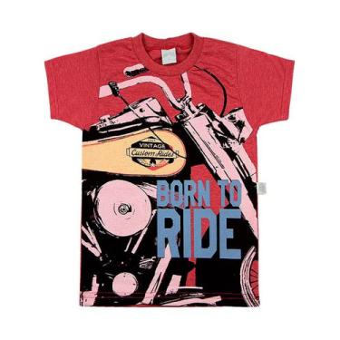 Imagem de Camiseta Infantil Malha Vintage Silk Born To Ride - Vermelho - Ano Zer