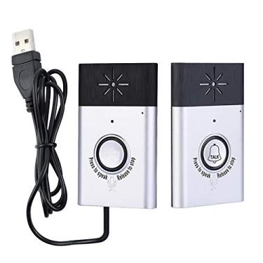 Imagem de Qudai Campainha Sem Fio Intercomunicador de Voz 2-way Talk Monitor com 1 * Unidade Exterior Botão 1 * Unidade Interior Receptor Inteligente Home Security Campainha da porta, prata