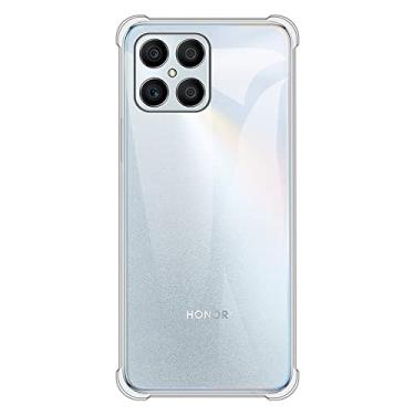 Imagem de Capa para Huawei Honor X8 5G, capa traseira de TPU macio à prova de choque, silicone antidigitais, capa protetora de corpo inteiro para Huawei Honor X6 5G (6,50 polegadas) (transparente)