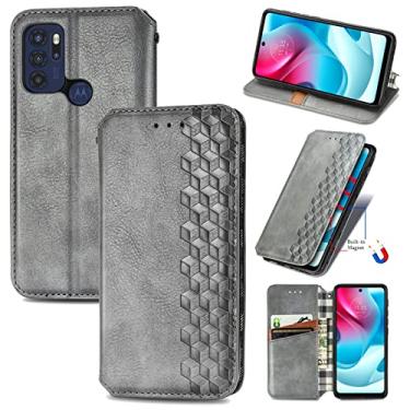 Imagem de For Motorola Moto G60S Cubic Grid Pressed Horizontal Flip Magnetic Leather Phone Case with Holder & Card Slots & Wallet