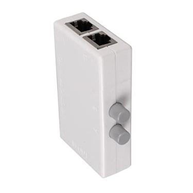 Imagem de MOOKEENONE 1 x caixa de comutação, fácil de instalar 2 portas RJ45 manual de rede de compartilhamento AB manual adaptador hub mini 100 m 2 em 1 saída/1 entrada 2 saídas