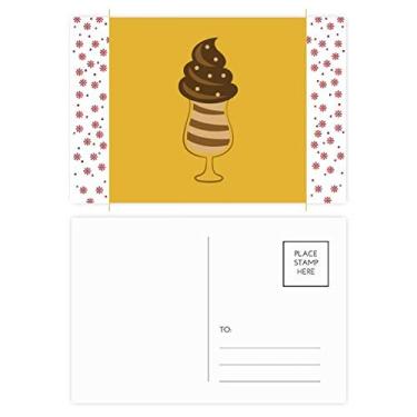 Imagem de Copo Chocolatey Doce Sorvete Padrão Natal Flor Celebração Cartão postal Bênção