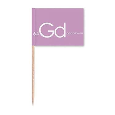 Imagem de Elementos Químicos Mesa Period Lanthanide Gadolinium Gd Bandeiras de palito de dente Marcador Topper Decoração de Festa