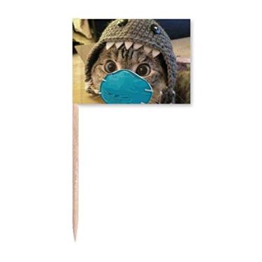 Imagem de Bandeiras de palito de dente dolorosas com expressão Cub Cherub Topper Decoração de festa