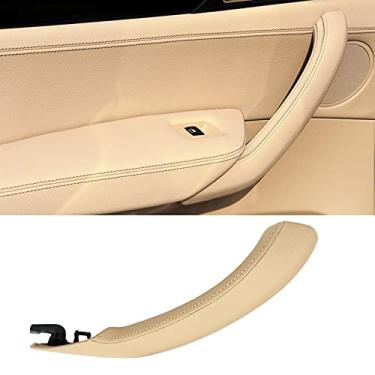 Imagem de Jaronx Tampa Externa de Maçaneta de Porta de Couro Compatível com BMW X3 F25 2010-2016 e X4 F26 2014-2017, Puxador de Porta do Lado Esquerdo, Bege