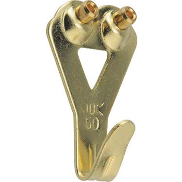 Imagem de OOK 50674 Cabides profissionais para fotos, ganchos de arte reutilizáveis, acolchoados, latão, 22,7 kg (conjunto de 10) ouro